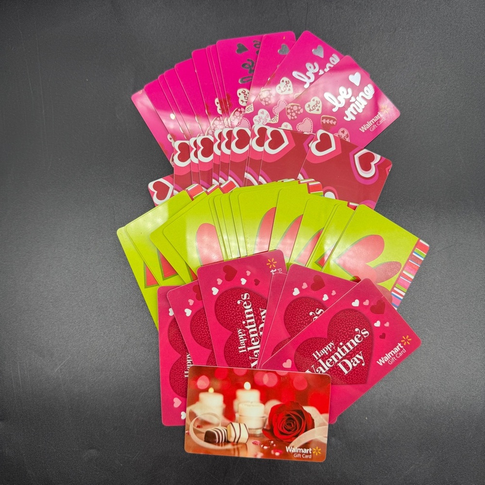 Lot Of 51 Walmart  Happy Valentine's Day Mixed Gift Cards $0 No Value Never Used